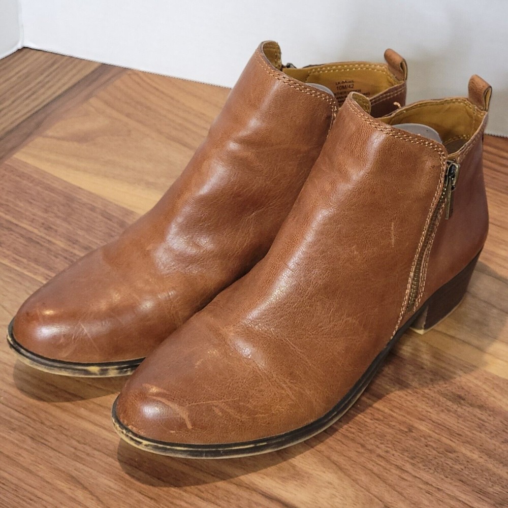 Lucky Brand Women's Tan Leather Ankle Booties - Picture 2 of 7